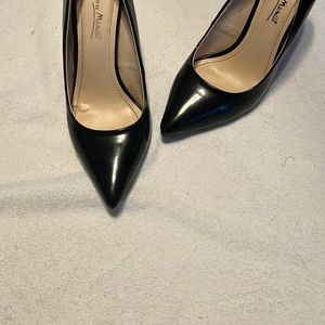 Black pointy toe high heels